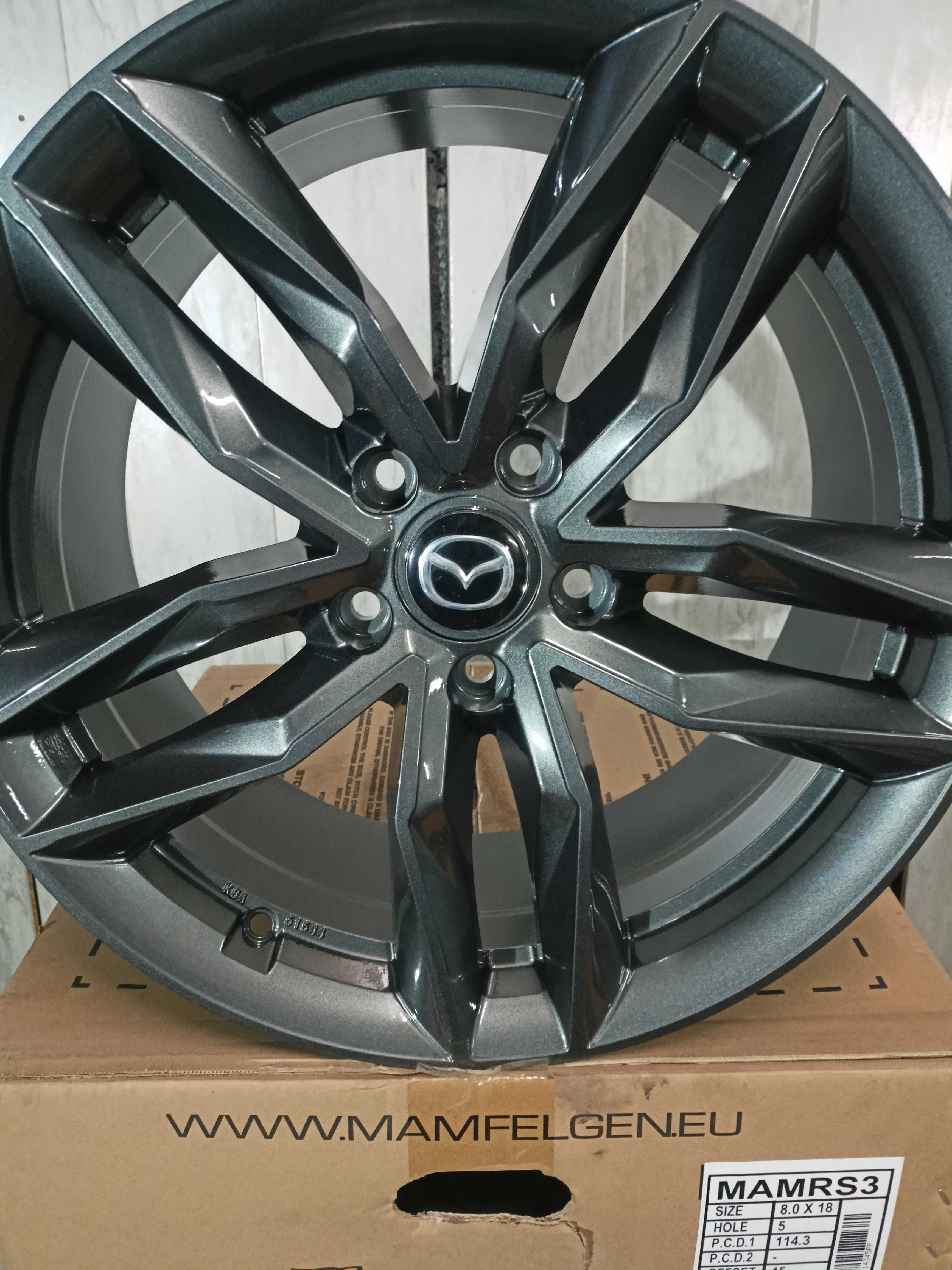 180# Alufelgi MAM 18 MAZDA NOWE 5x114,3 ET 40 CX3 5 7 9 Maz6