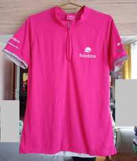 koszulka kolarska na rower różowa Foodora r. M