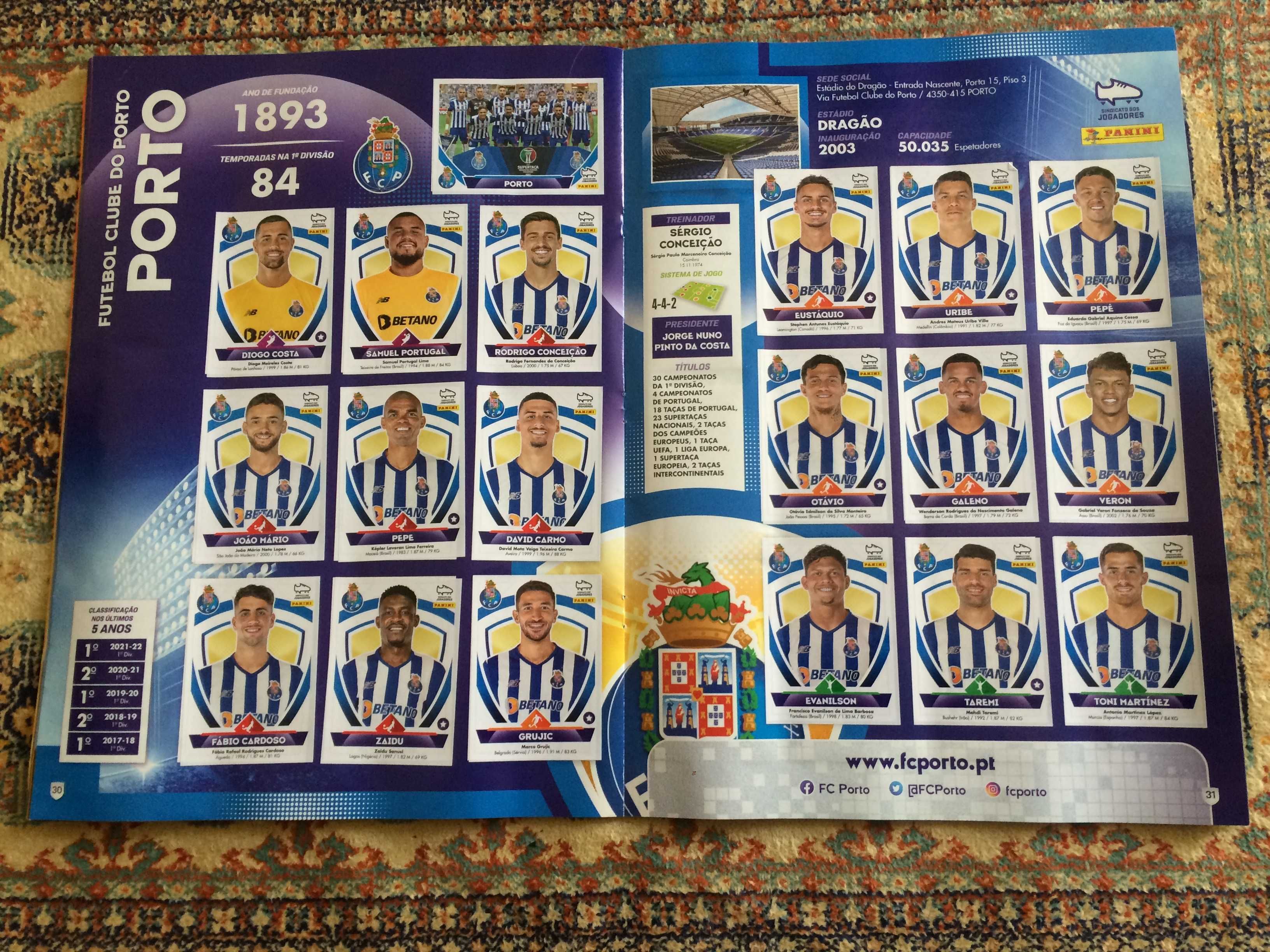 Caderneta completa cromos Panini , liga Bwin época 2022-23