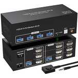 Przełącznik KVM VPFET 4K 144Hz 3 Monitory dla 2 Komputerów USB 3.0