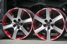 Alufelgi oryginał Audi 5x112 8Jx17 et39 cb66,6mm red candy i cnc