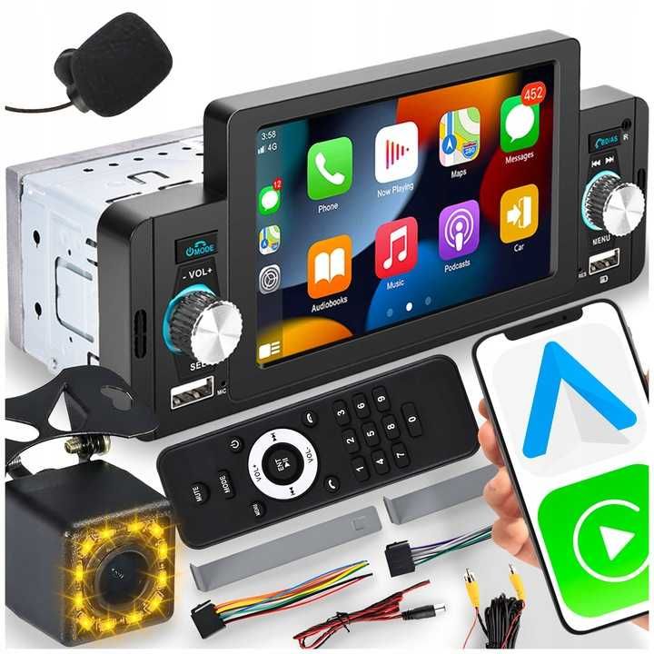 1 DIN Bluetooth Android Car Carplay Radio samochodowe 5-calowy ekran