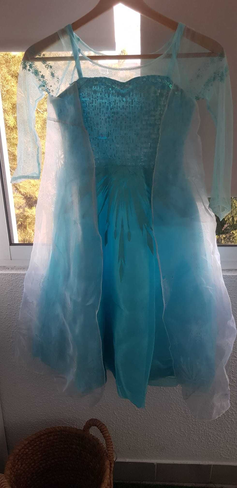 Vestido Carnaval Menina Disney 7-8 anos Elsa Frozen