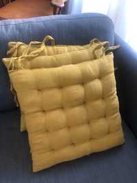 3 x Almofada para cadeira Sidney - cor amarelo - de El Corte Ingles