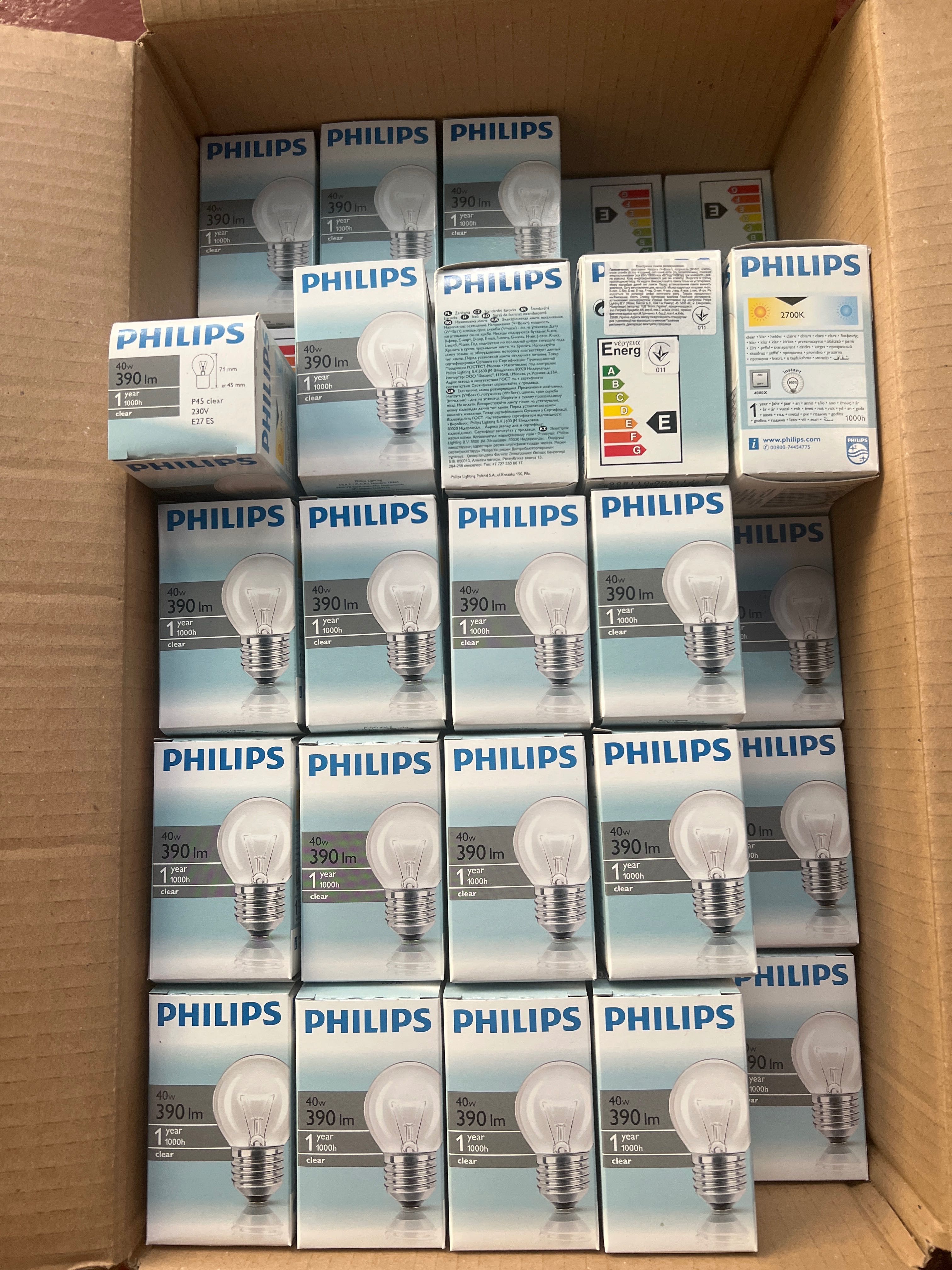 Лампи розжарювання PHILIPS (шар та свічка, прозорі та матові)