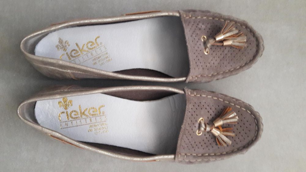 Damskie buty - mokasyny Rieker