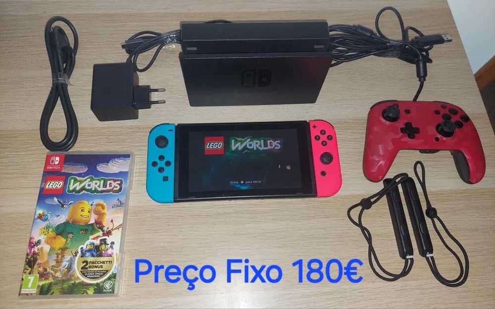 Nintendo Switch V1 + Dock + Comando Extra + Lego worlds