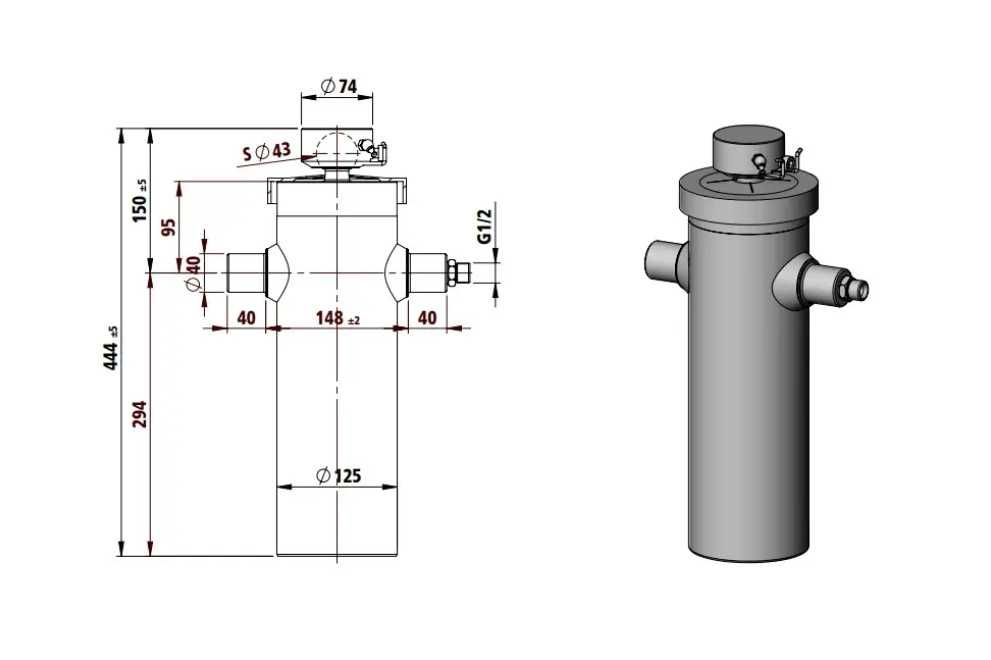 Гідроциліндр BL360 1432 105 5 (підкузовний) PENTA