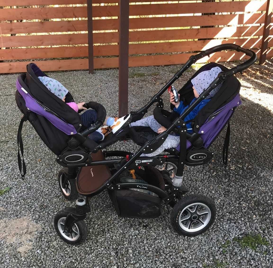 BabyActive Twinni  - wózek podwójny - gondola i 2 x spacerówka