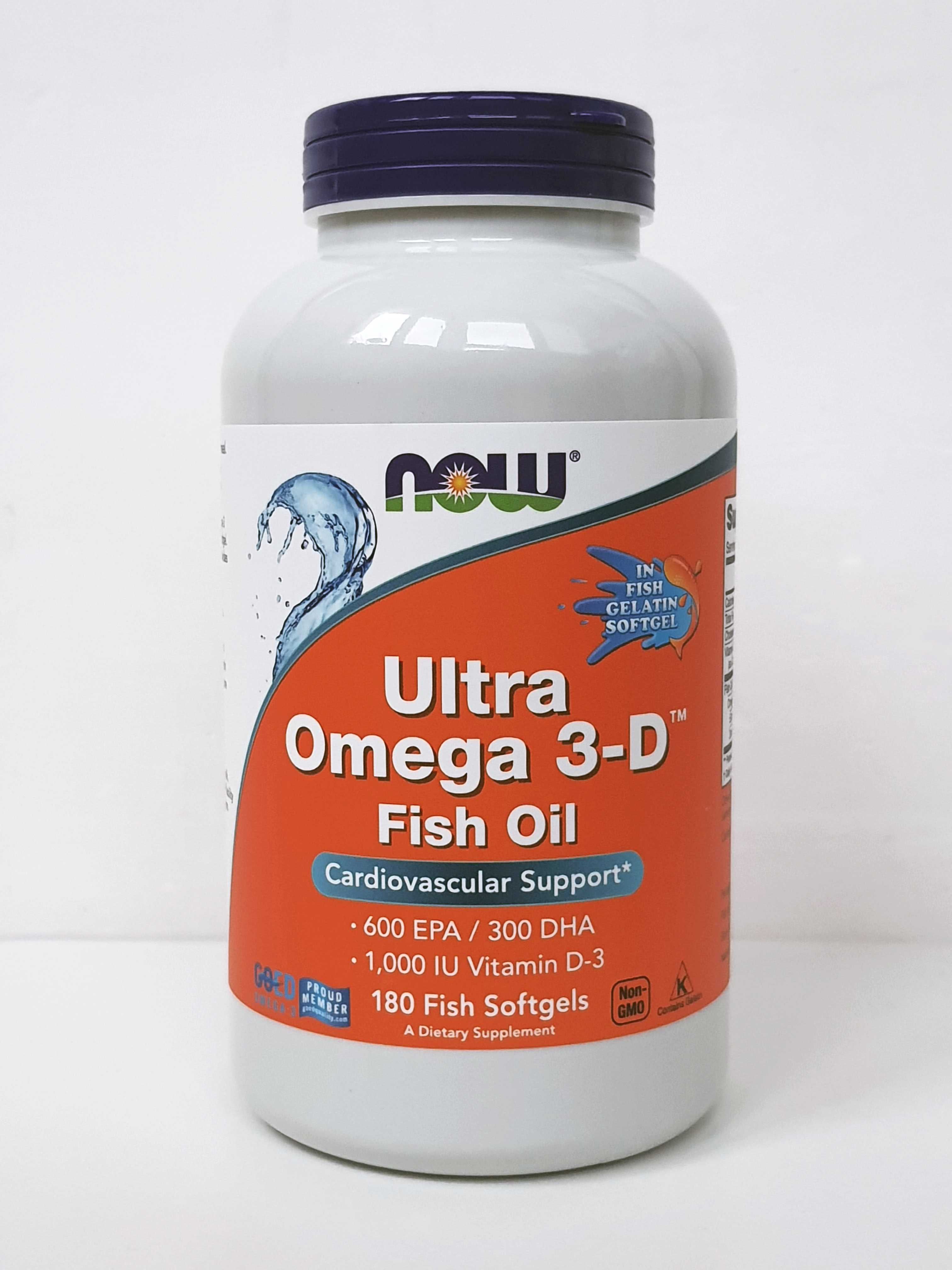 Риб'ячий жир омега-3 Now Foods Ultra Omega 3-D, 180 капсул