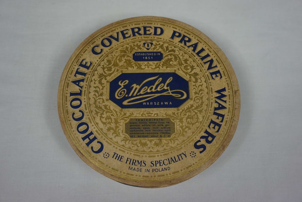 Stare pudełko eksportowe Wedel reklama