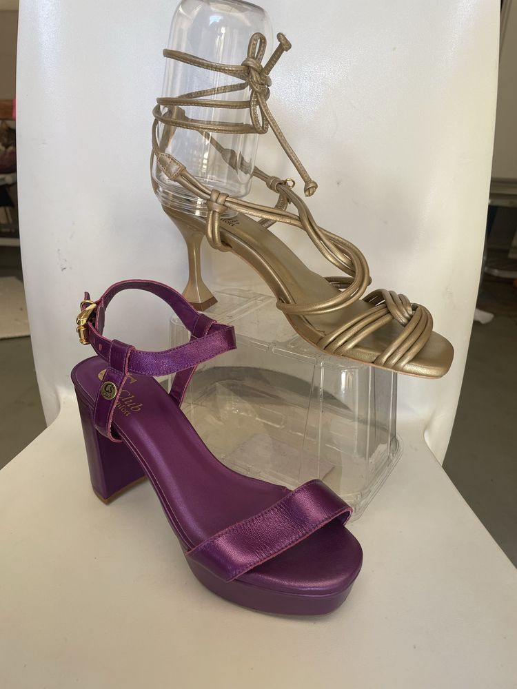 Sandálias Carmen Steffens número 38, 36 do Brasil, valor 76,00 cada
