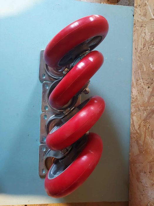 Kółka obrotowe  do dużych obciążeń aluminiowo-poliuretanowe 4 sztuki