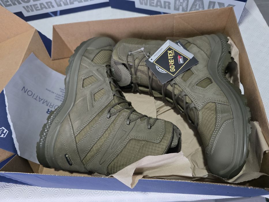 Botas militares haix black eagle 2.0V high sage gtx gore tex