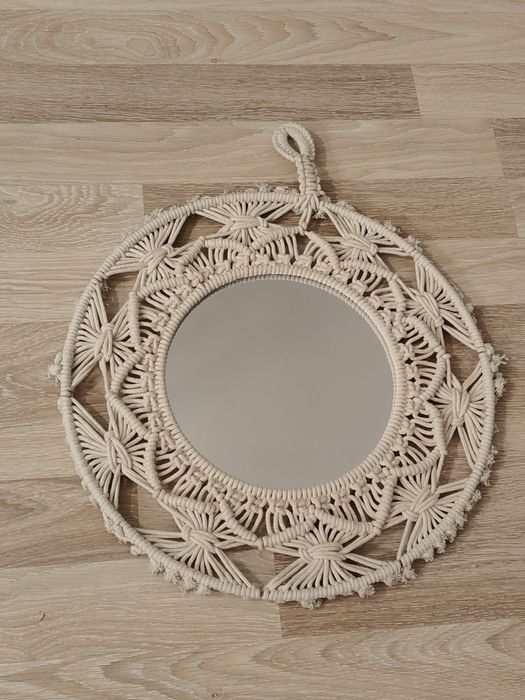 Lustro ścienne Boho makrama 52 cm
