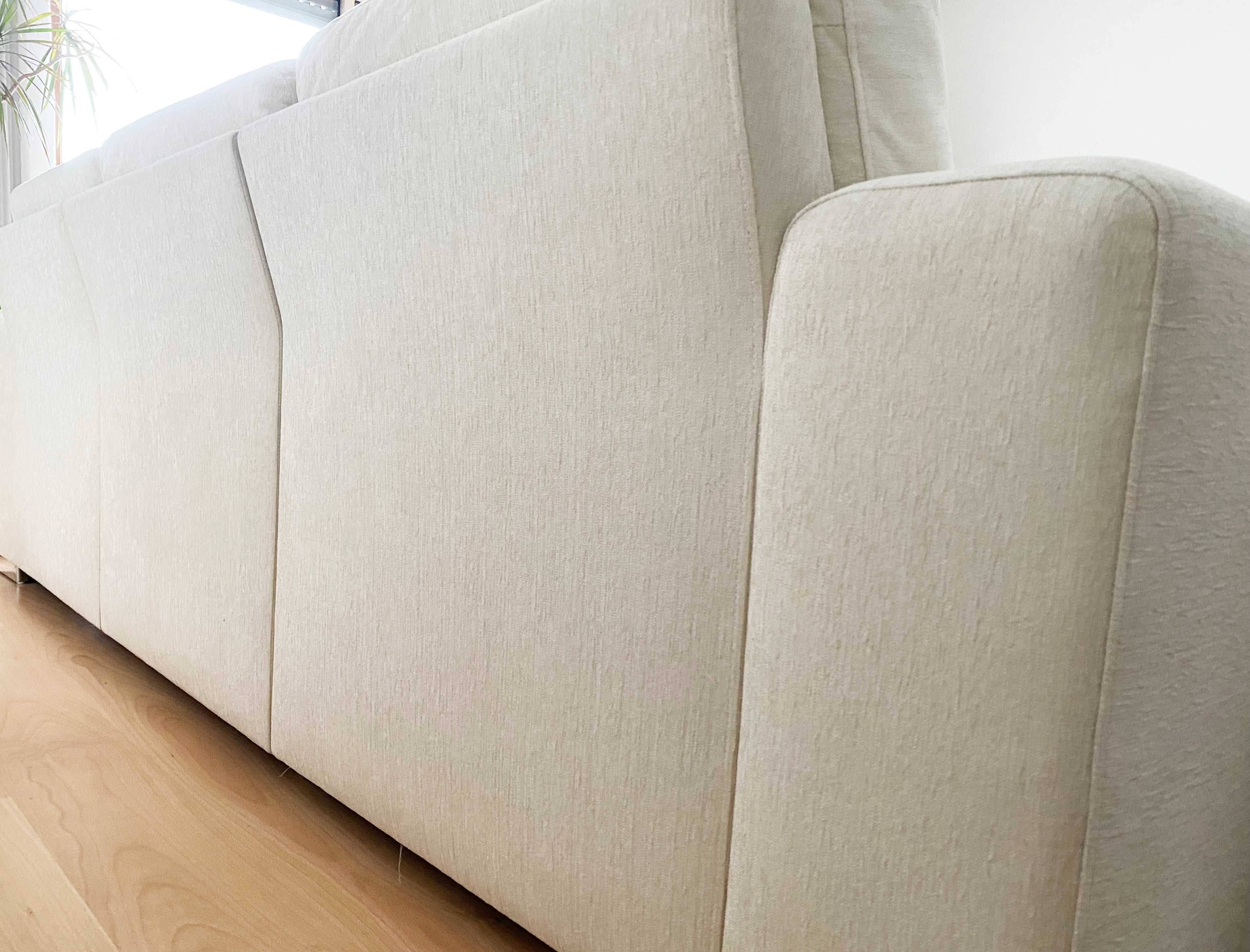 Sofá bege em tecido Aqua Clean - Modular e fácil de limpar