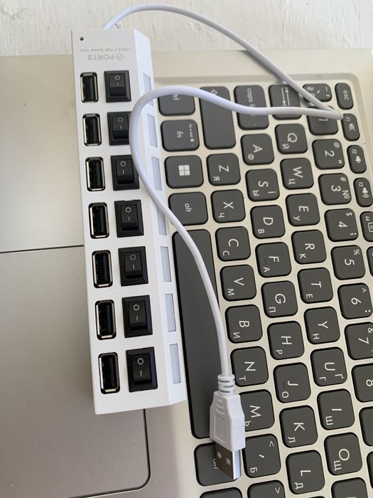 USB HUB 7 USB портів з перемикачем