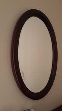 Espelho oval madeira maciça