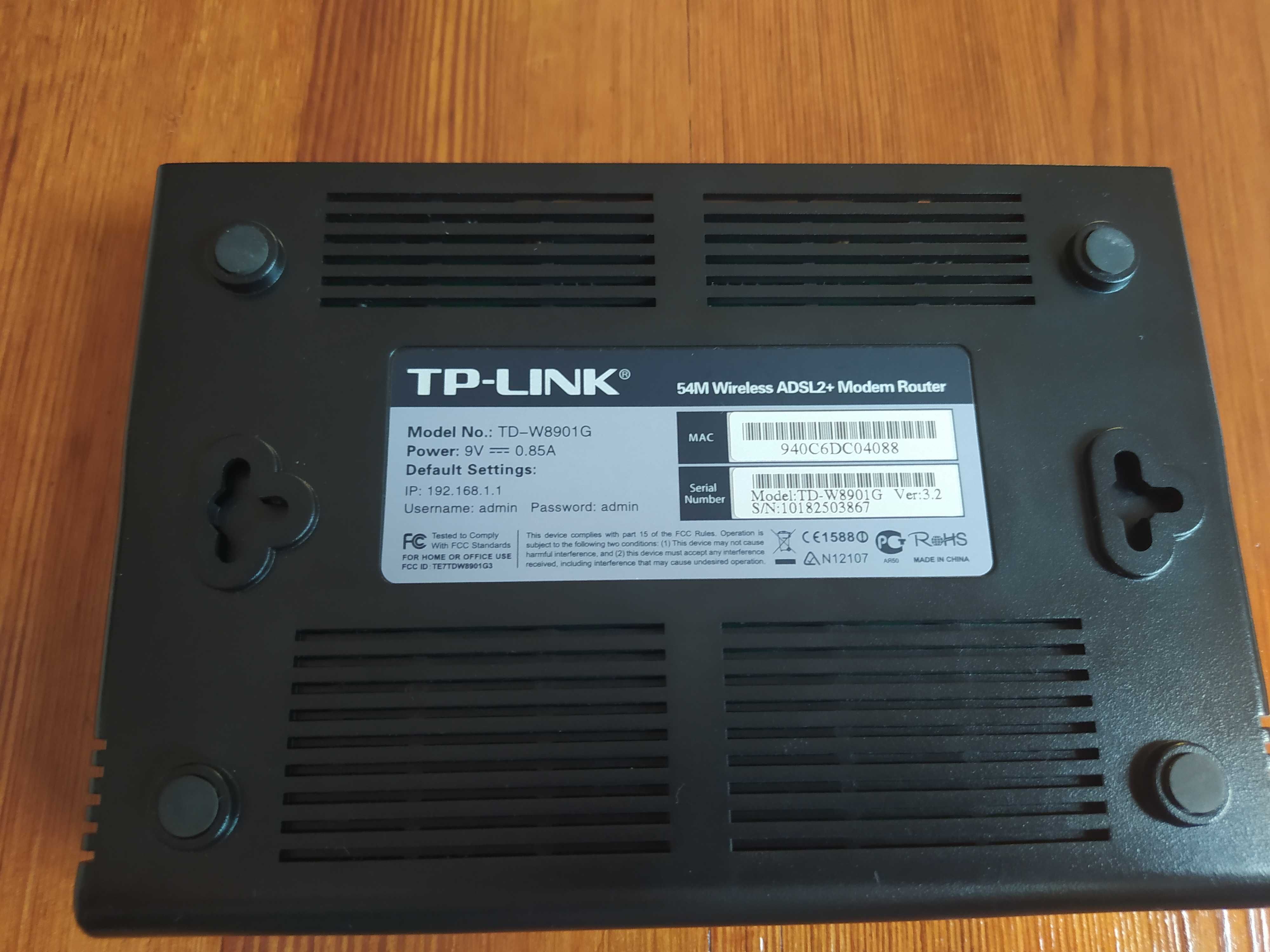 Router internetowy modem TP-LINK model TD-W8901G 54M ADSL2+