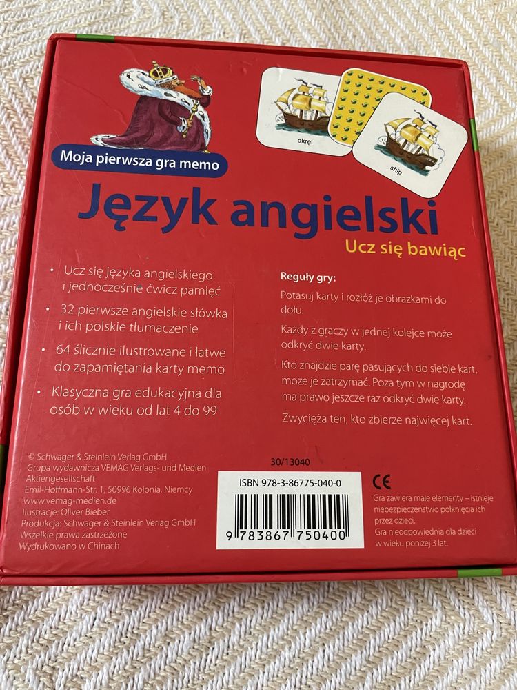 Memo gra nauka języka angielskiego