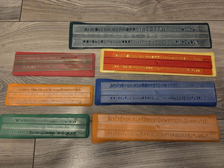 Szablony litery do pisma technicznego PRL