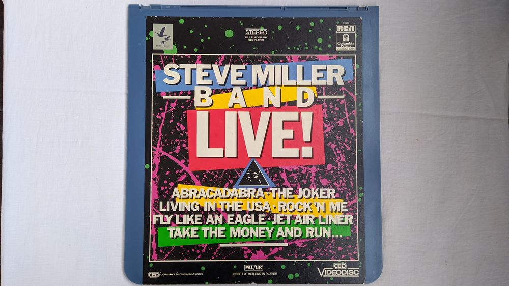 CED VideoDisc Видеовинил Steve Miller Band Live!  1983