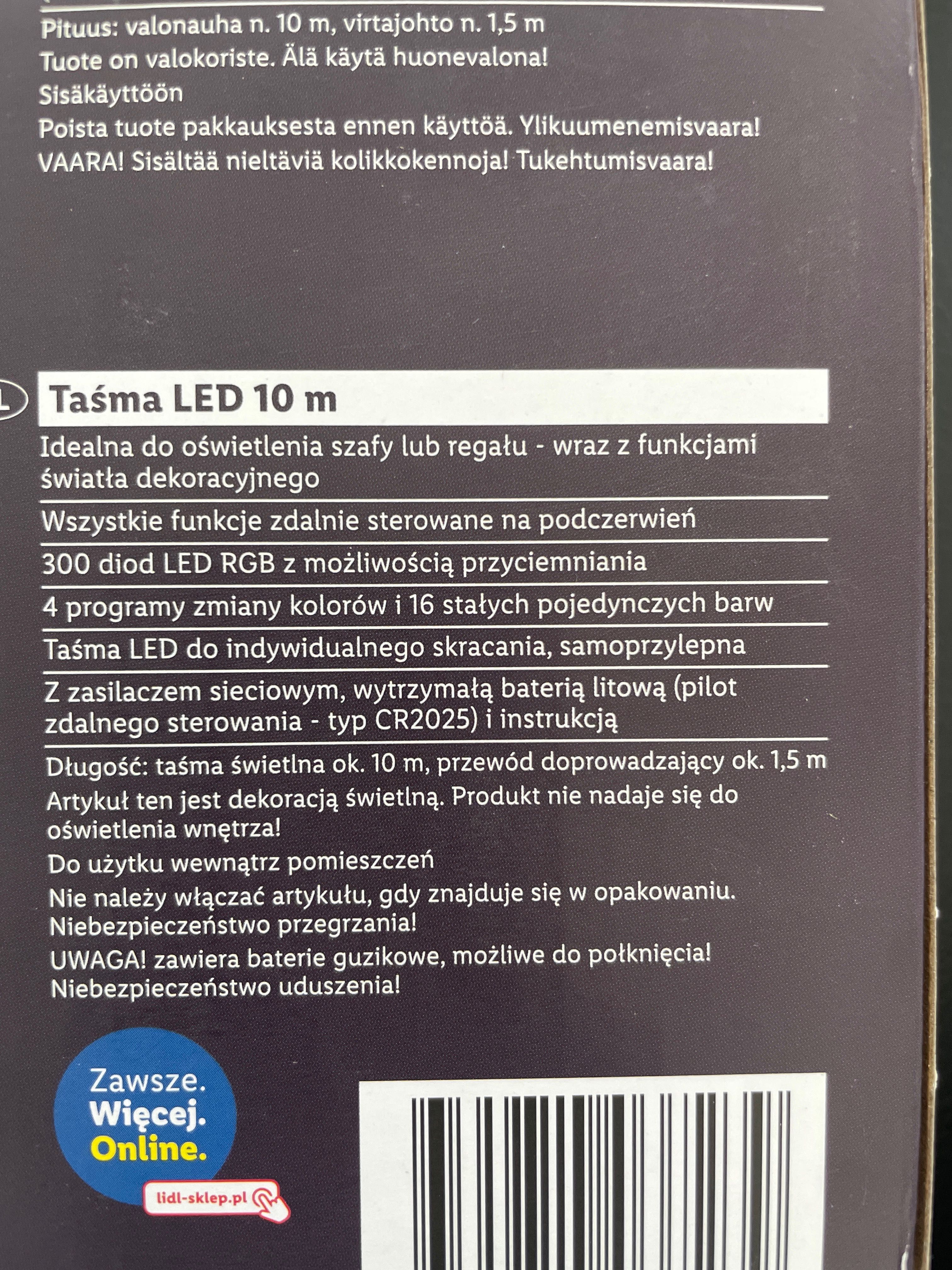 Taśma ledowa z funkcją światła dekoracyjnego  -10 m