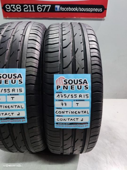 2 pneus semi novos 175-55r15 continental - oferta dos portes