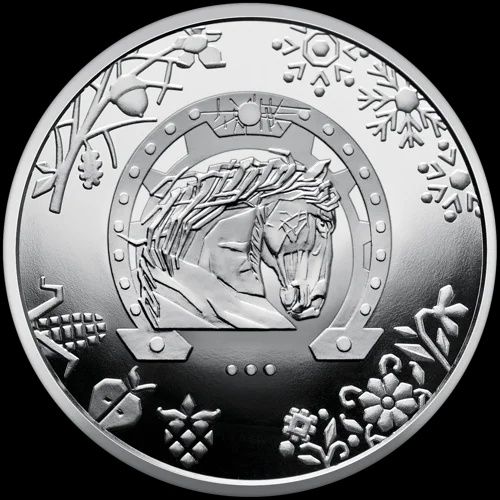Рік коня монета в сувенірному пакуванні