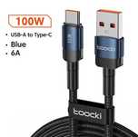 Kabel Toocki USB C 100W 6A szybkie ładowanie Granatowy
