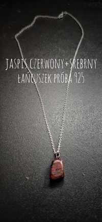 Jaspis czerwony+ łancuszek srebrny 925