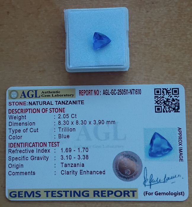 Tanzanita Natural Certificada   2.05 ct