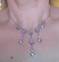 naszyjnik biżuteria - fioletowe kamienie - 23 lata