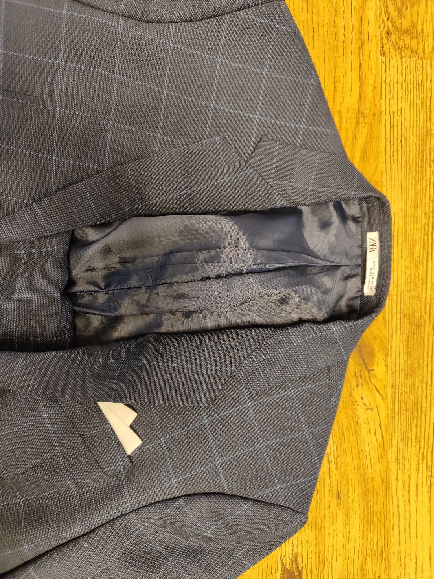 Garnitur granatowy w kratę Zara M/L