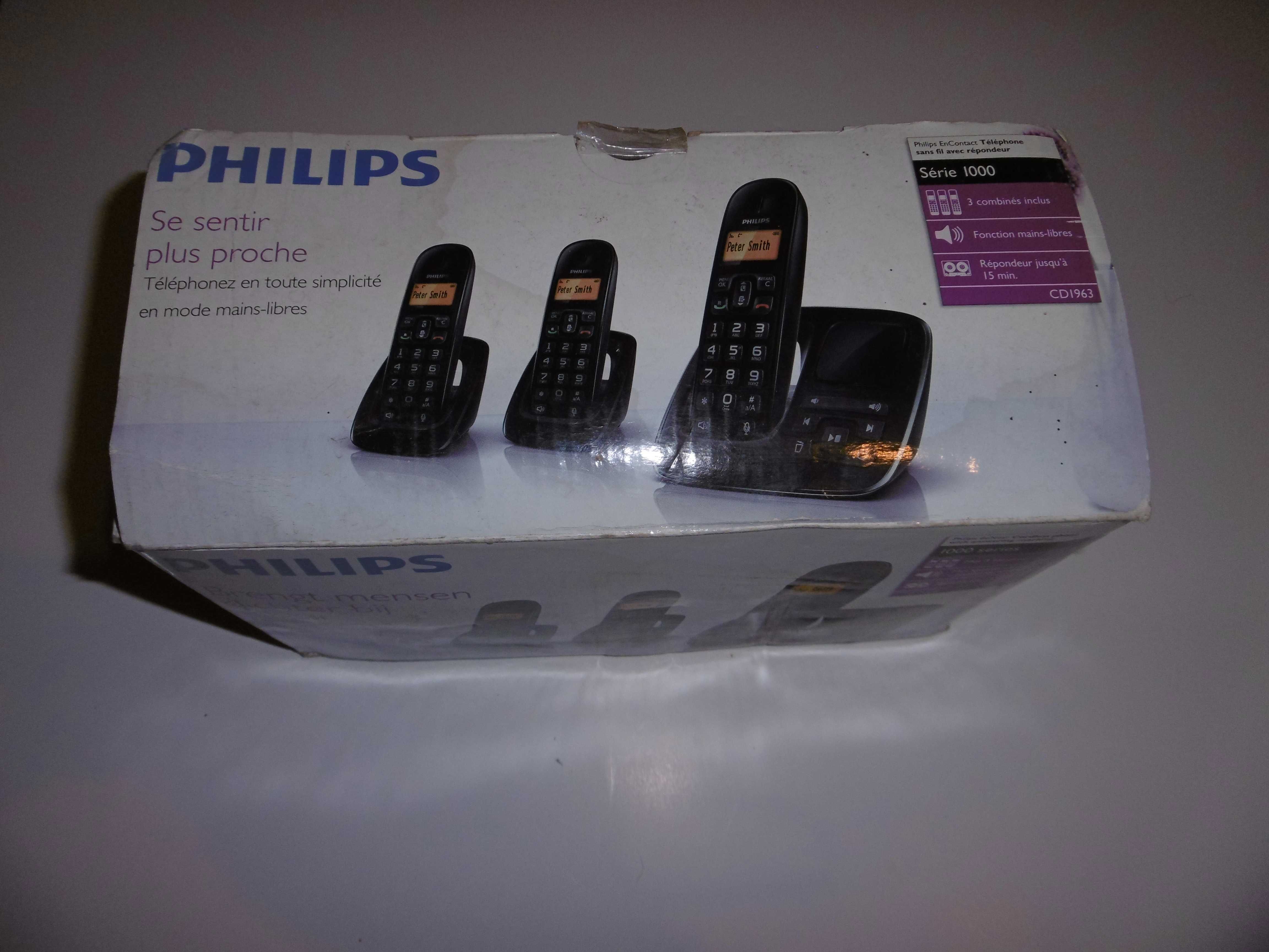 Telefon Stacjonarny Philips Fabrycznie Nowy Bezprzewodowy 3 Słuchawki