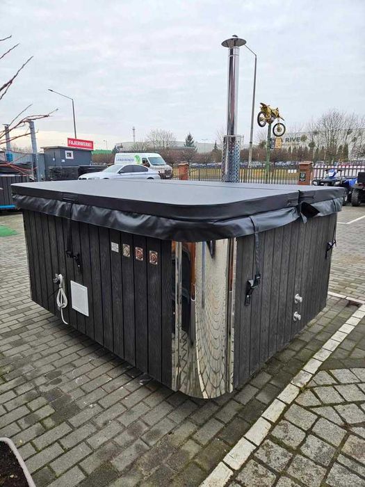 Balia bania jacuzzi ogrodowa akryl hydro aero spa opalana drewnem hot