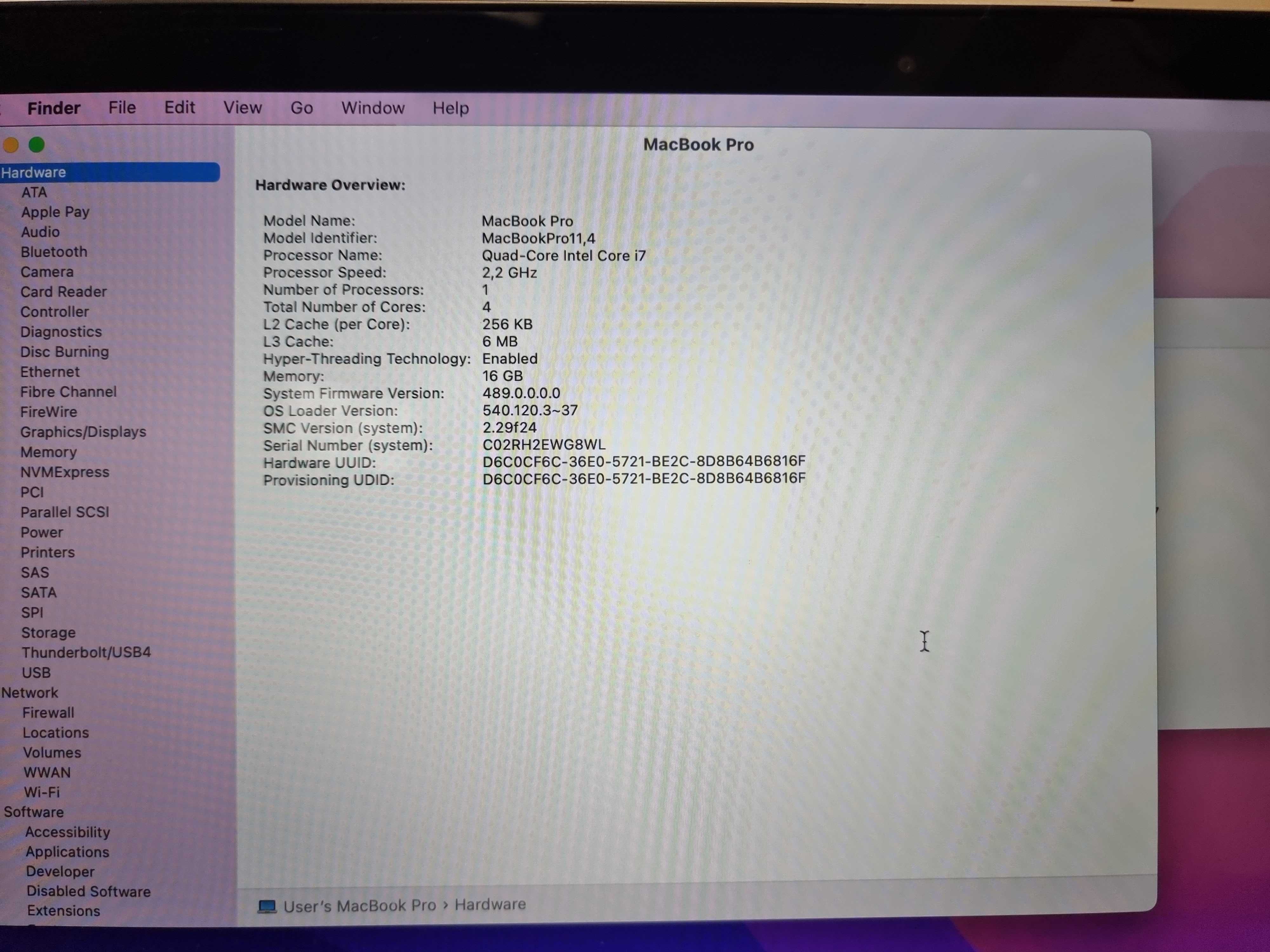 Ноутбук Apple Macbook Pro 15 mid 2015 A1398 i7 16Gb 512Gb
