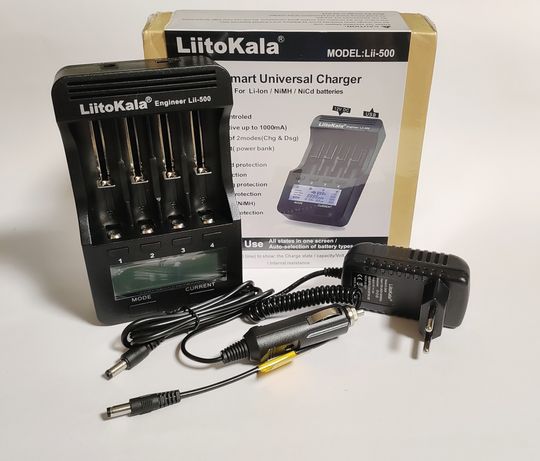 Зарядное устройство Liitokala lii-500 с БП и автомобильным адаптером