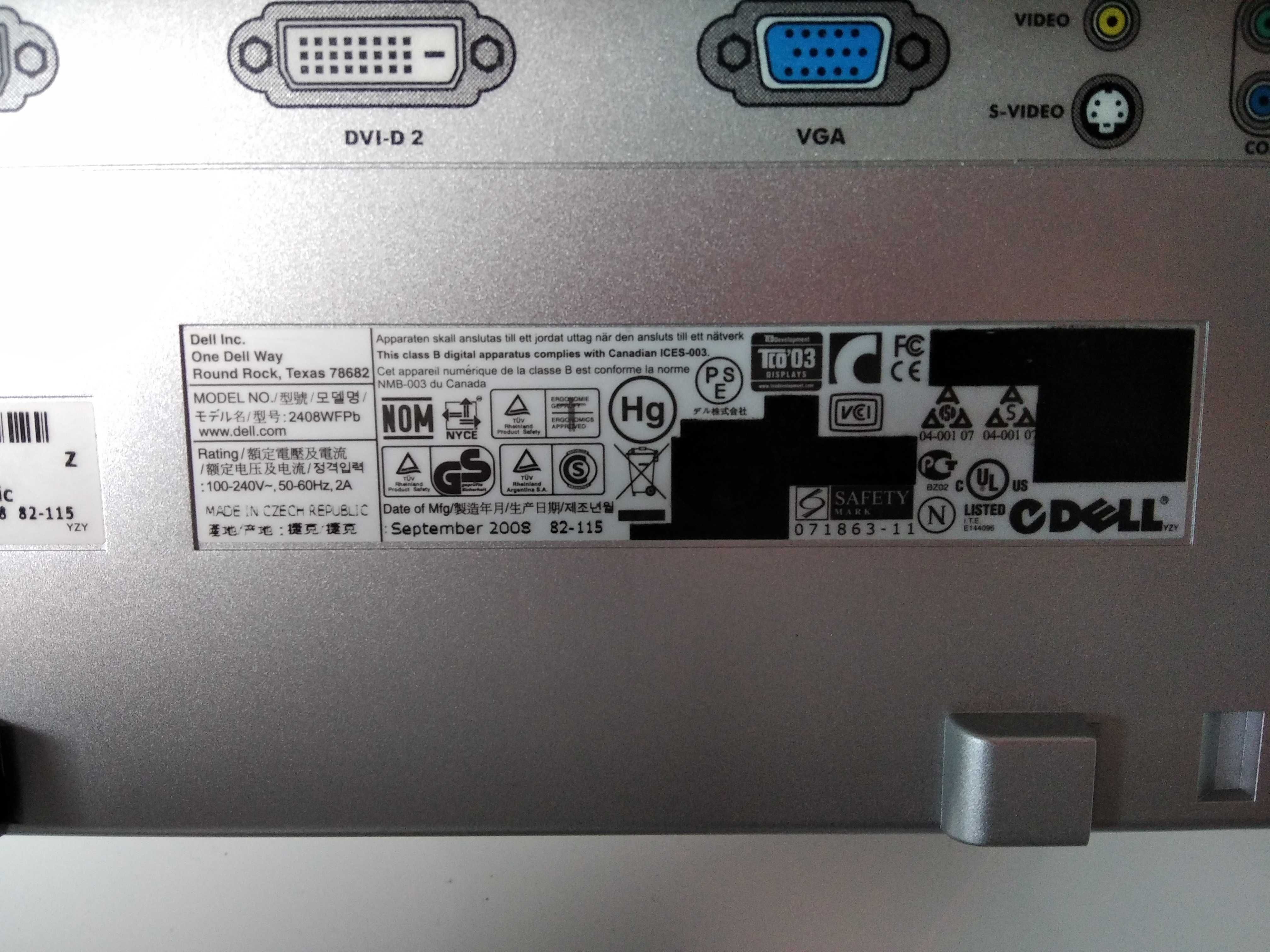 Monitor Dell 2408WFPb HDMI 24” Db+ mała wada