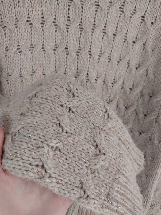 Sweter z złota nitką Massimo Dutti S M z wełną i alpaką