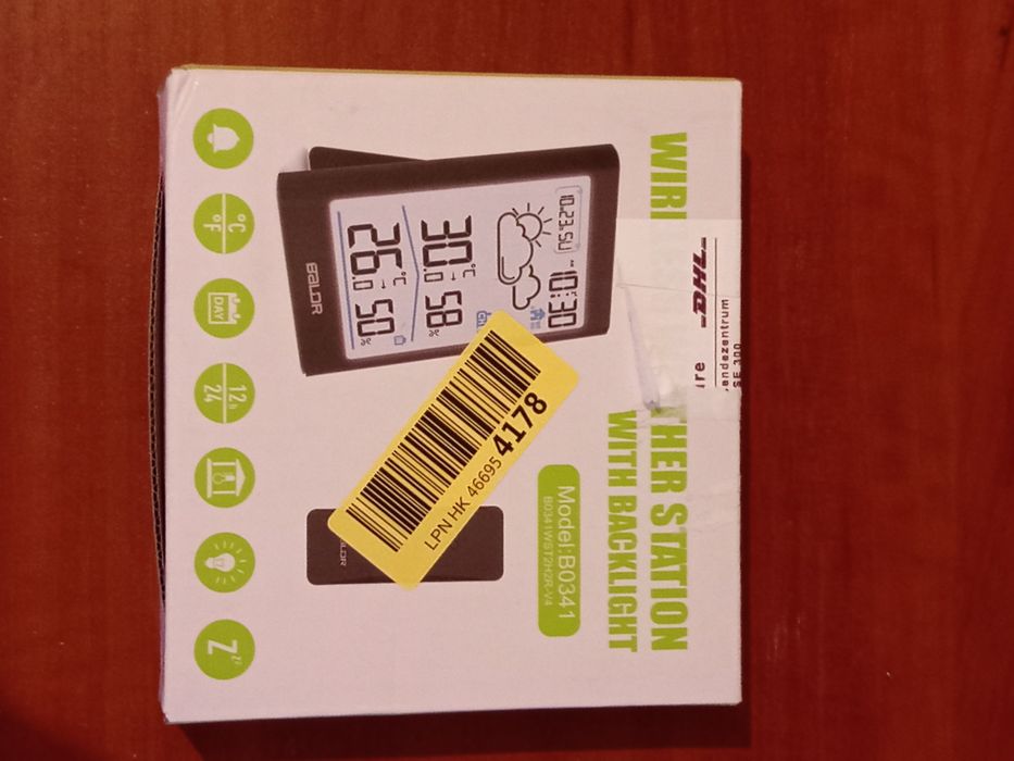 Stacja Pogodowa BALDR B0341 – Bezprzewodowa, Duży Wyświetlacz