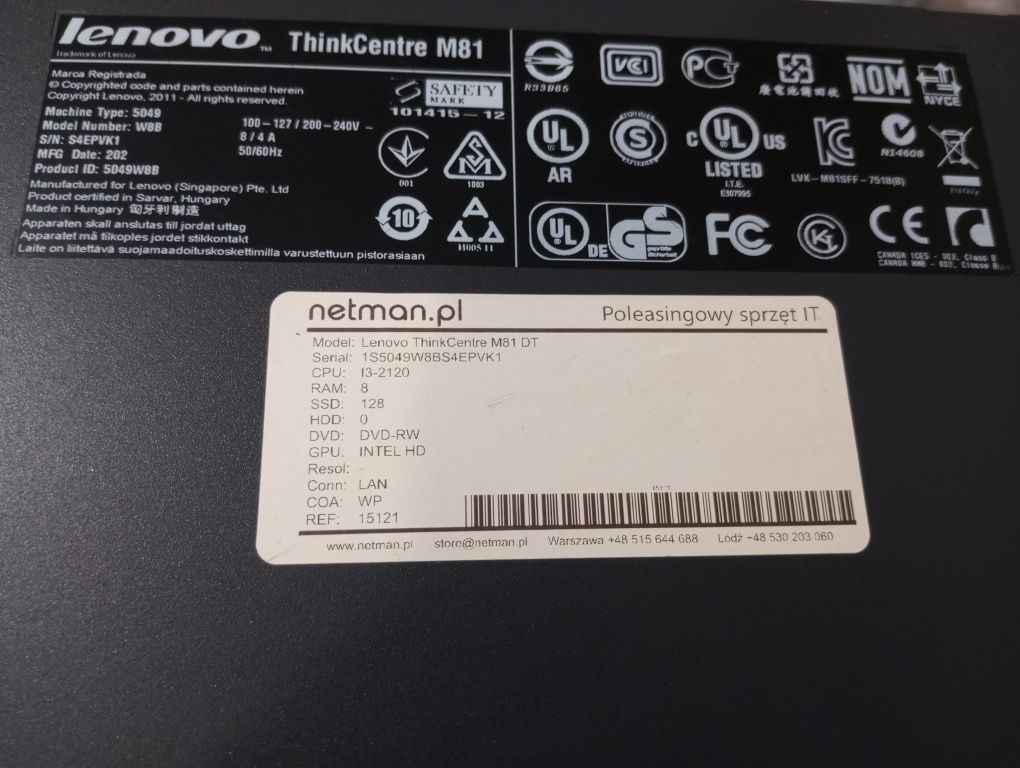 Komputer PC poleasingowy i3 8GB RAM
