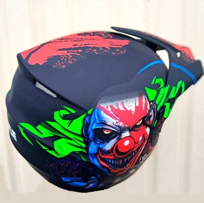 Кроссовый мото шлем Pit Bike Mad Joker с очками и перчатками