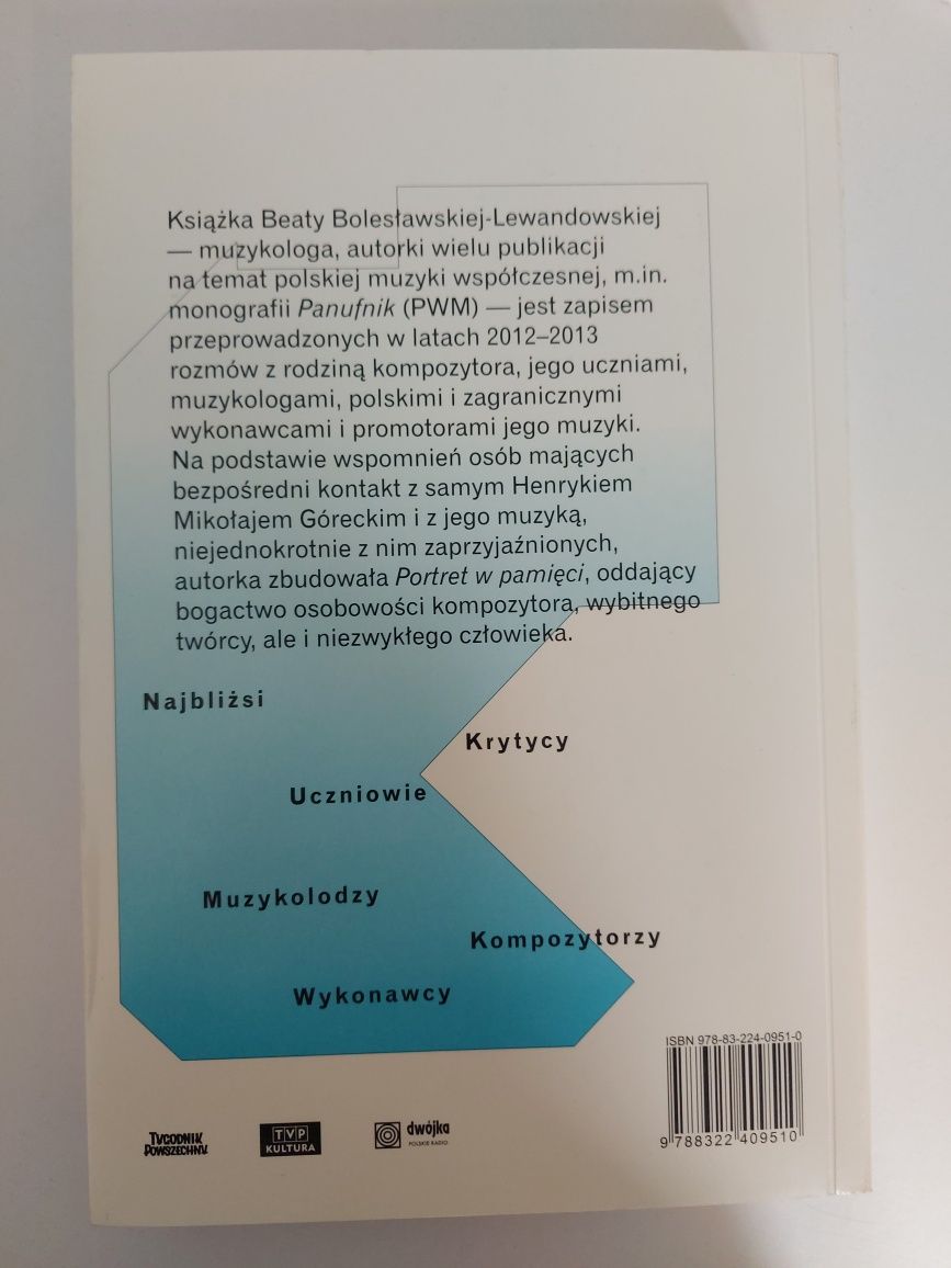 Książka Beata Bolesławska-Lewandowska Górecki Portret w pamięci