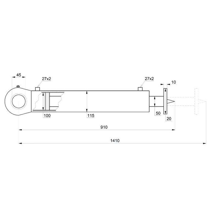 Cylinder siłownik hydrauliczny do łuparki moc: 20 ton CJ2F-100/50/500