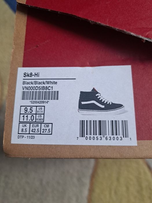 Кеди високі Vans Sk8-Hi Black White