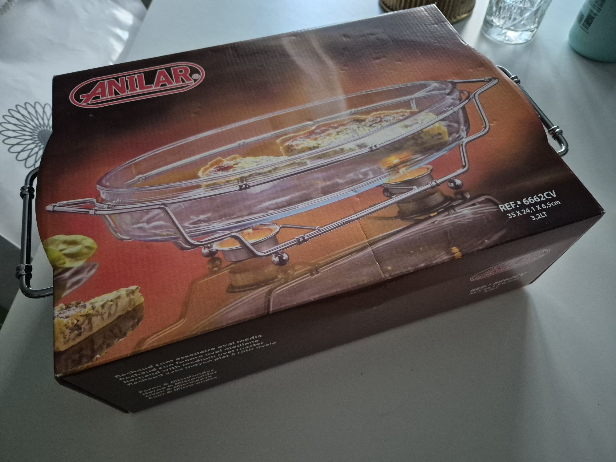 Rechaud com assadeira oval