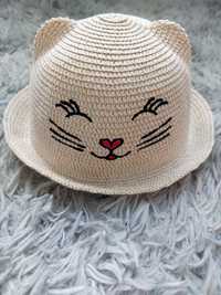 Детская соломенная шляпка,соломенная панамка,Панамка.Котик