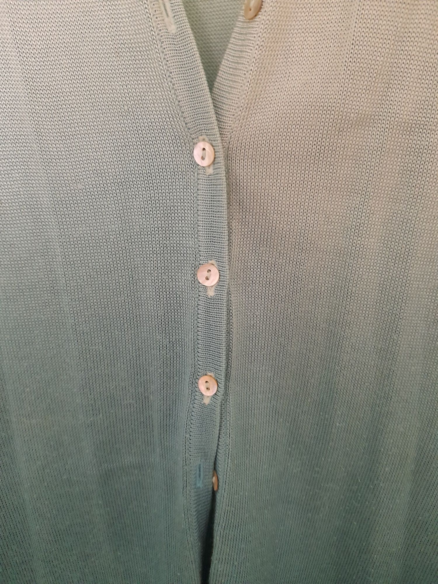 Cardigan comprido em azul degradé- MANGO