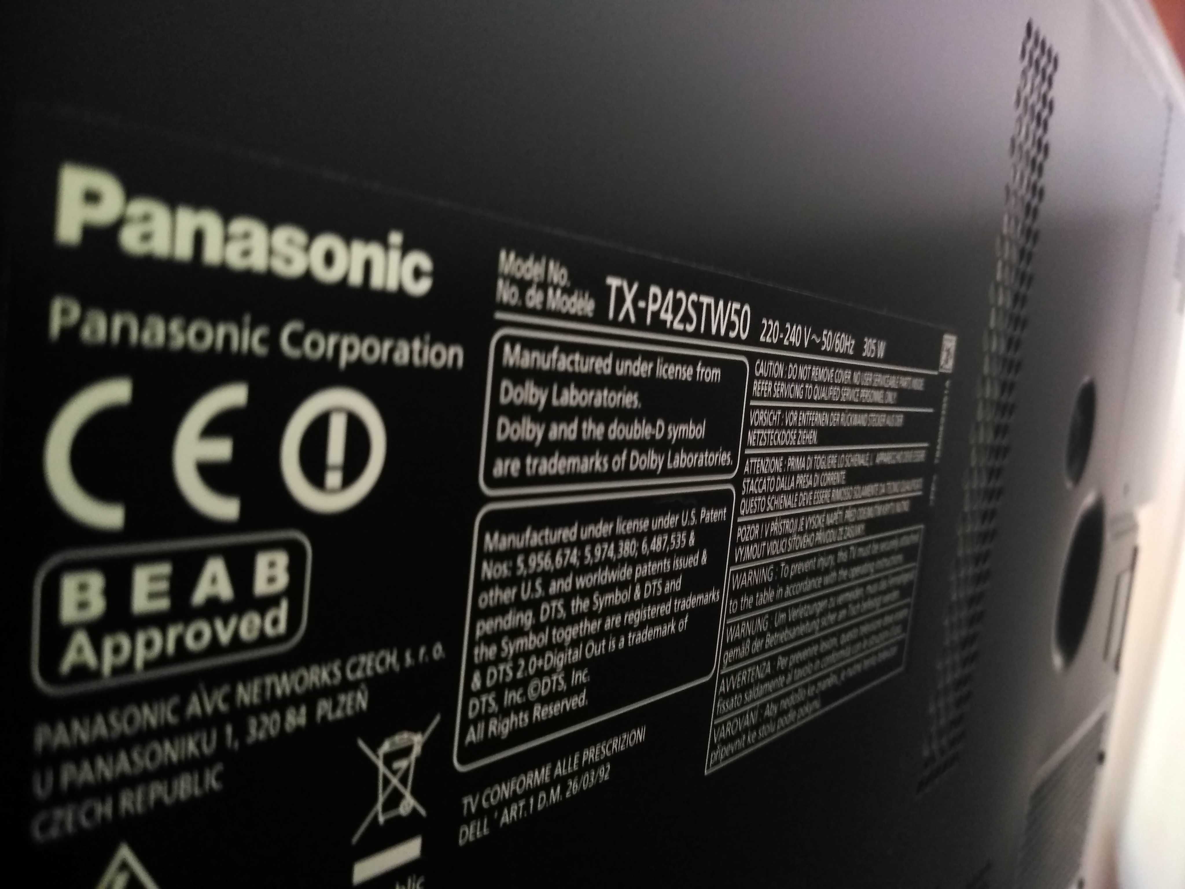 Sprzedam telewizor PANASONIC TX-P42STW50 42 CALE